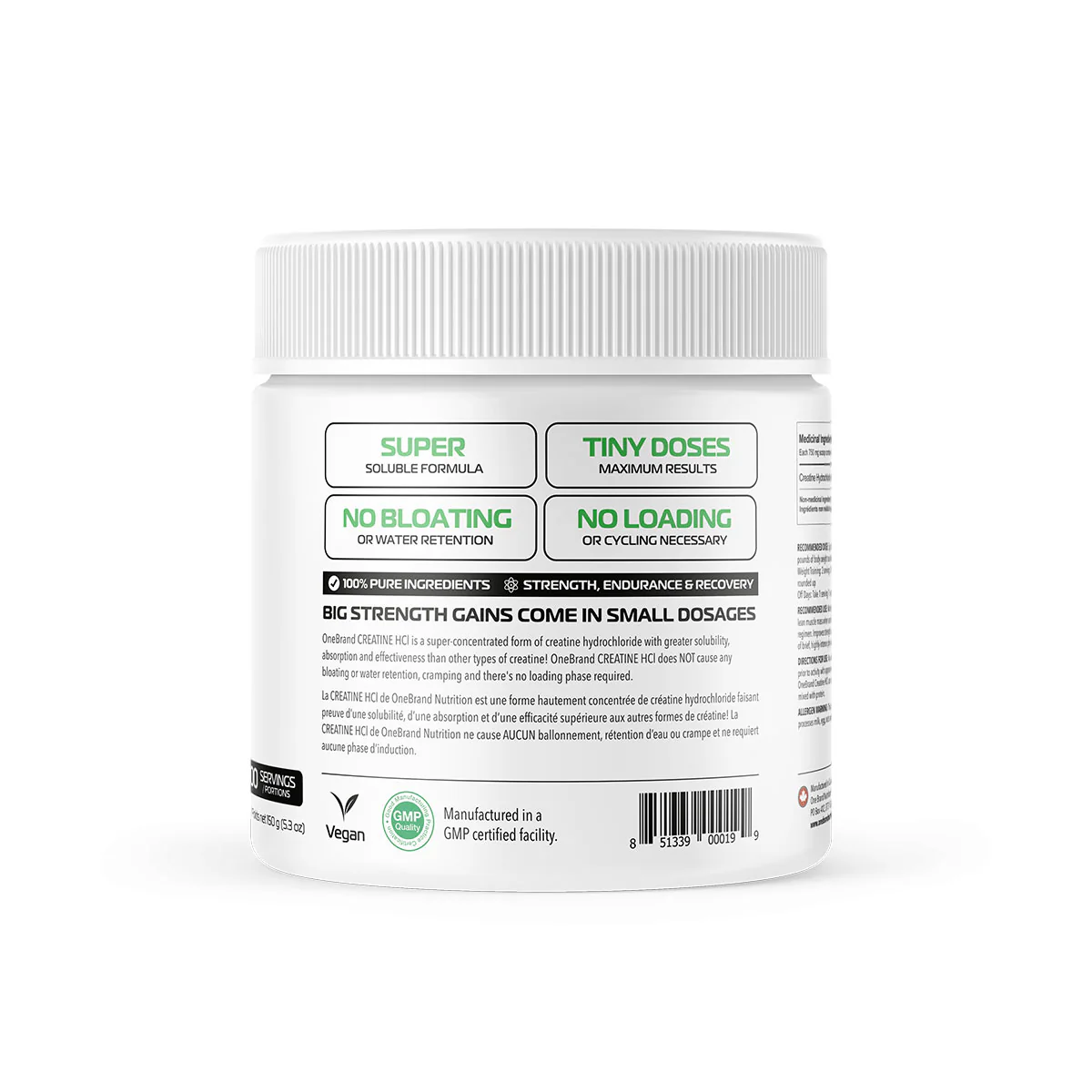 One Brand Nutrition | Creatine HCl Powder (200 Servings) - Image 3